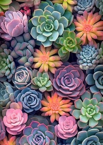 Ausanrl Succulents Diamond Painting Kits for Adults Beginners-Succulents Plant Diamond Art Kits for Adults,Flower Gem Art Kits for Adults for Gift Home Wall Decor Gifts 12x16inch thumbnail 2