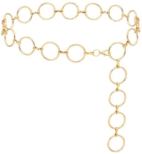 LIMHOO Metal Waist Chain for Women Chunky Belly Link Chain Belt for Dresses - Image 1