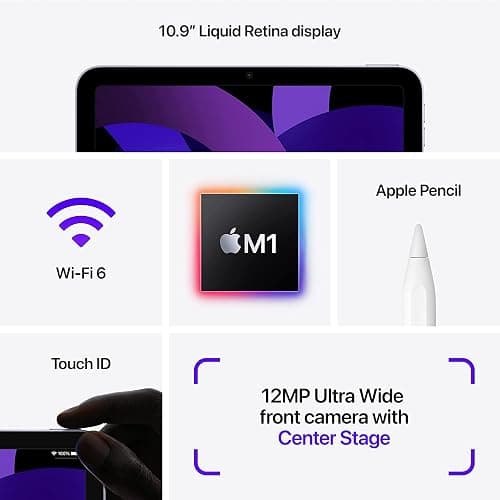 Apple 2022 iPad Air 10.9-inch, Wi-Fi, 256GB - Starlight (Renewed) - WiFi - Starlight - 256GB thumbnail 4