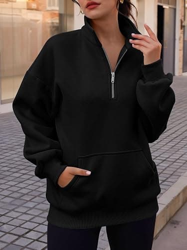 Trendy Queen Womens Zip Up Hoodies Oversized Sweatshirts Preppy Clothes Fall Teen Girls Outfits Fashion Crewneck Pullover thumbnail 2