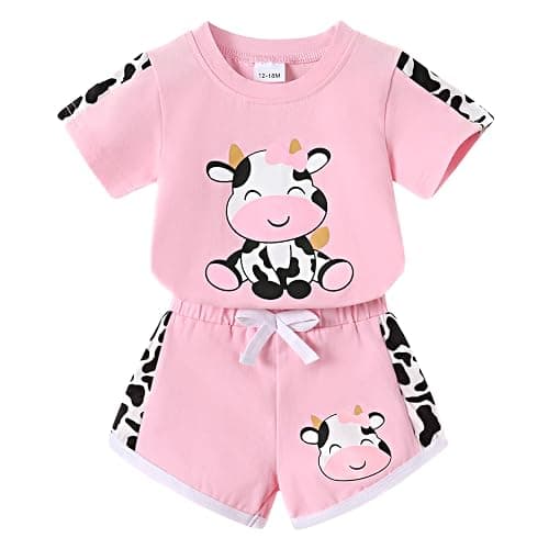 YOUNGER TREE Toddler Infant Baby Girls Summer Outfits Leopard Print Short Sleeve Pocket T-Shirt Tops Pants Clothes Sets - Image 1