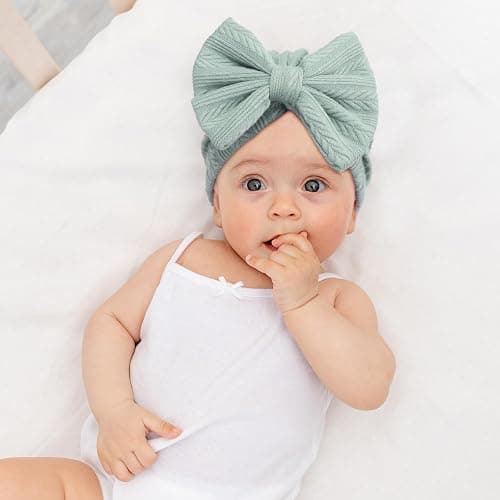 DRESHOW Neugeborenes Baby Mütze Hut und Handschuhe Set Beanie Bekleidung Unisex Infant Hut Kindergarten Mütze Baby Jungen Mädchen 0-6 Monate - 3 Sets: Bow Hats & Mittens 58-c07 thumbnail 4