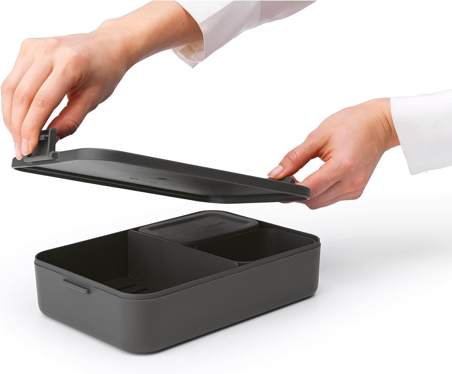 Brabantia Make & Take Lunch Box Bento, Lunch Container, Dark Grey, 2L thumbnail 4