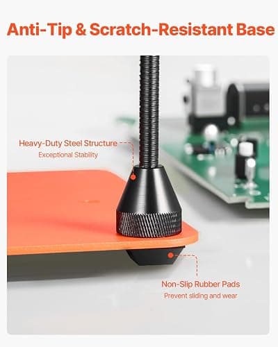 VEVOR Magnetic Helping Hands Soldering Station, 4 Flexible Arms Third Hand Tool with 3X LED Magnifying Lamp & Non-Slip Heavy-Duty Base, Soldering Helping Hands for Electronic Repair Craft Hobby DIY thumbnail 6