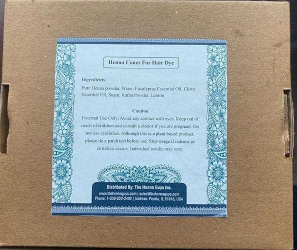 6 Pack of The Henna Guys 100% Natural Ready to Use Henna Cones For Redish Brown Hair Dye - Perfect for Spot hair coloring thumbnail 3
