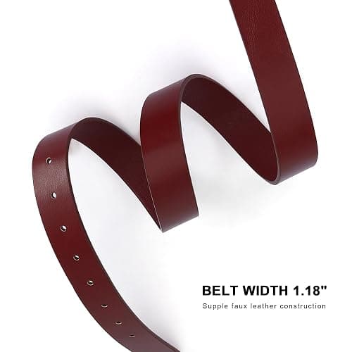 Earnda Leather Belts for Women Casual Fashion Waist Belt with Liquid Shapes Gold Buckle for Jeans Pants Dresses thumbnail 4