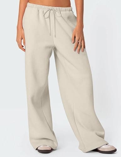 HeSaYep Women's Fleece Lined Sweatpants Winter Warm Wide Leg Sweat Pants Baggy Casual Pants with Pockets thumbnail 3