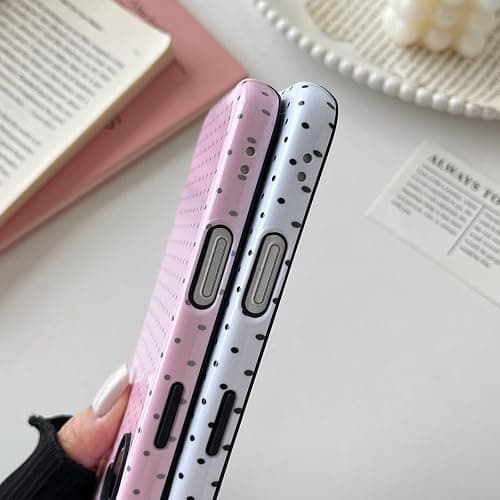 Longlayss Compatible with iPhone 16 Plus Case Cute Aesthetic Polka Dot Phone Case for Women Girl Shockproof Slim TPU and Hard PC Protective Cover (White) thumbnail 7