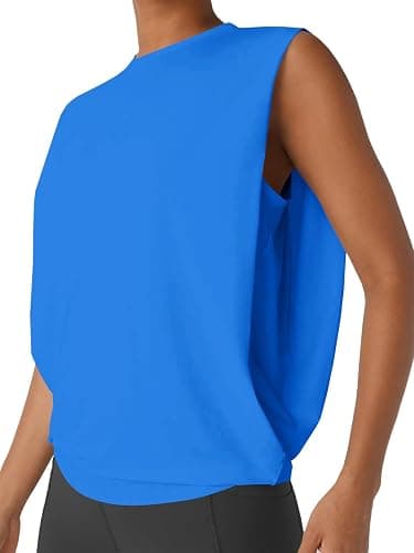 Fisoew Women‘s Sleeveless Workout Tank Tops Athletic Gym Yoga Running Tennis Tee Tops Moisture Wicking Exercise Shirts - Image 1