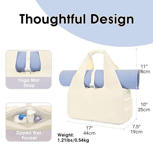sportsnew Yoga Gym Bags for Women with Shoes Compartment & Wet Dry Storage Pockets & Adjustable Yoga Mat Holder, Patent Pending thumbnail 2