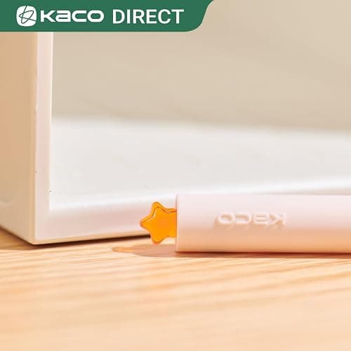 Kaco FIRST Gel Pens Cute Stationery Black Ink, 0.7 mm Medium Point, Aesthetic Cute Star Pens for Journaling (4 Bright Colors) thumbnail 9