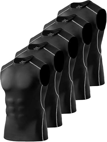 Celfaeree 4/5/6 Pack Athletic Sleeveless Shirts for Men Workout Tank Tops Compression Tank Top Gym Muscle Shirts for Running - Image 1