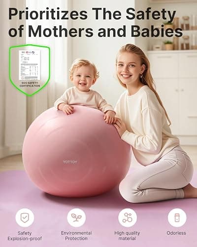 YOTTOY Anti-Burst Exercise Ball for Working Out, Yoga & Pregnancy, Extra Thick Workout Ball for Physical Therapy & Fitness thumbnail 4