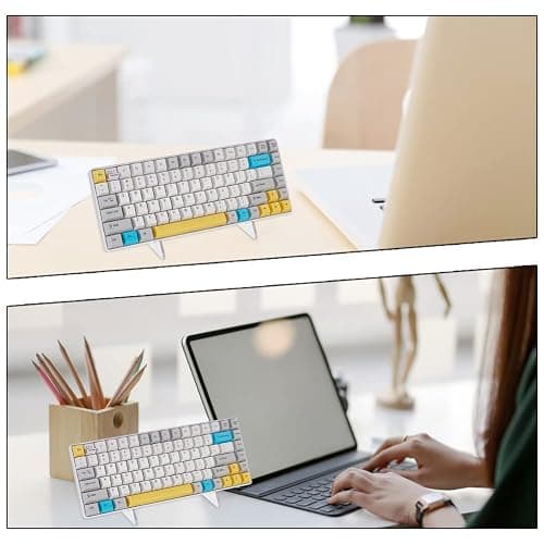 CRASPIRE Keyboard Display Stand Acrylic 1-Tier Keyboard Holder Transparent Acrylic Stand Detachable Keyboard Storage Holder with Platinum Tone Iron Findings for Keyboard Computer Tablet Picture Frame thumbnail 6