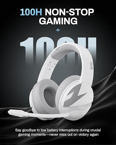 acer Wireless Gaming Headset, PS5 Headset with 2.4GHz for Ps5, Ps4, PC, Switch, Bluetooth 5.3 + 100Hrs Gaming Headphones with Noise Canceling Mic for Laptop, Mobile, Mac, 50mm Drivers (White) thumbnail 3