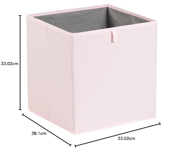 Amazon Basics Collapsible Fabric Storage Cube Organiser Bins, Pack of 6, Peony Pink, 33 x 38 x 33 cm thumbnail 6