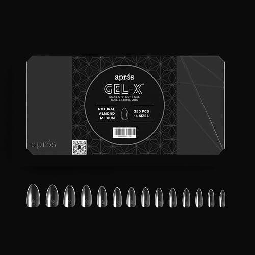 Apres Gel-X® Almond Box of Nail Tips | 280 Gel-X Tips, Soft Tips, 14 Sizes 00-9 | Half-sizes Included (Natural Almond Medium, 280 Count) thumbnail 3
