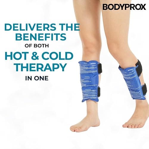 BODYPROX Shin Splint Ice Pack 2 Pack - Reusable Cold and Hot Wrap for Shin Splints Pain Relief, Flexible Ice Pack for Runners thumbnail 2