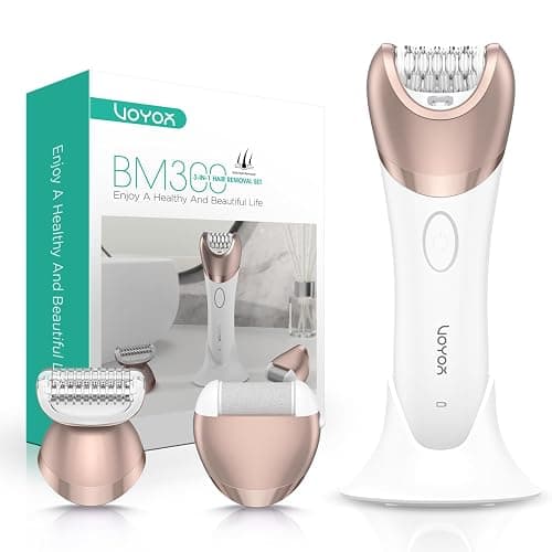 VOYOR Epilator for Women, 3 in 1 Epilator Hair Removal for Women, Epilators Hair Remover for Leg Arm with 30 Tweezers, Rechargeable & Cordless Electric Lady Shaver & Trimmer BM300 (Champagne Gold) - Image 1