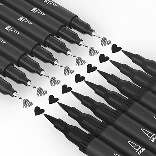 Mogyann Drawing Pens, 12 Pack Dual Brush Pens Black Markers for Art Drawing Sketching thumbnail 6