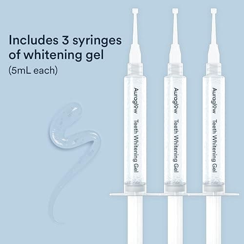Auraglow 35% Teeth Whitening Gel for Trays, Retainers & Aligners – Dentist Strength Carbamide Peroxide Whitener, 30 Treatments, 3 Syringes (5mL) thumbnail 4