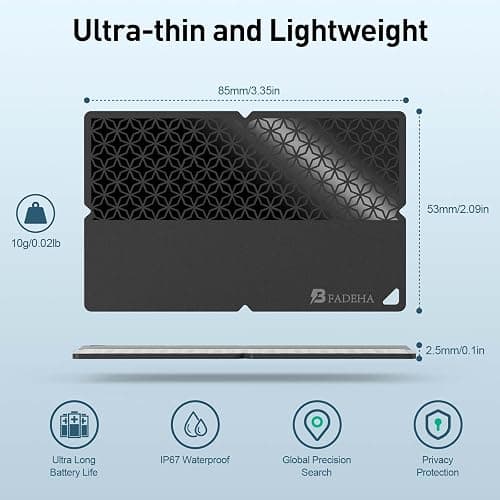 [Apple MFi Certified] Air-Tag (iOS Only) Bluetooth Tracker with Apple Find My, iPhone Smart Card Wallet Finder GPS Tracker, 5-10 Years Battery, Keys Finder and Item Locator for Keys, Bags, Passport - 1 Pack thumbnail 6