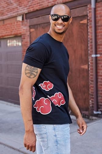 Ripple Junction Naruto Shippuden Men's Short Sleeve T-Shirt Akatsuki Clouds & Anti-Leaf Front & Back Logo Officially Licensed thumbnail 5