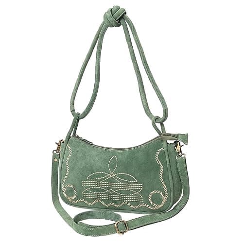 American Darling Boot Stitched Vegetable-Tanned Full Grain Genuine Suede Leather Cross body Bag with YKK Zipper - Image 1