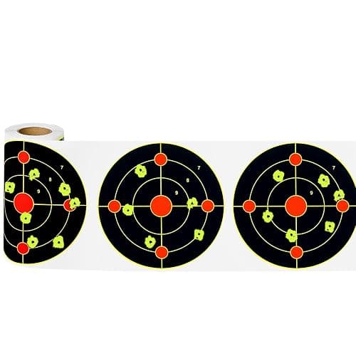 Dononr Shooting Targets, 6" Splatter Targets Stickers 100 Pack Self Adhesive Paper Target for Shooting Range Reactive Fluorescent Yellow Gun Target for Shooting Practice thumbnail 8