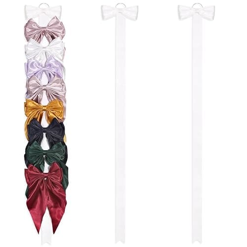 3 PCS Bow Holder for Girls Hair Bows, Ribbon Hair Clip Oraganizer Hair Barrettes Storage for Women,Wall Hanging Alligator Clip Hair Accessories Organizer Bedroom College Dorm Decor (White) - Image 1