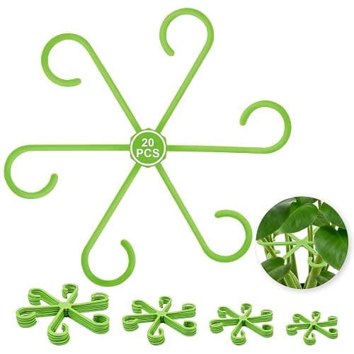 Tokyzexi 20PCS Plant Stem Supports for Monstera, 4 Sizes for Indoor Plants | Monstera Plant Supports for Thriving Growth, Stem Support for Climbing Indoor Plants, Reusable Green Plastic Accessories - Image 1