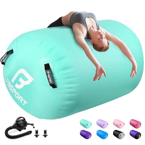 Air Roller Gymnastics Barrel, Inflatable Gymnastics Air Roller Inflatable Air Gymnastics Mat with Electric Pump for Yoga Cheerleading Training Home Outdoor Use - Image 1