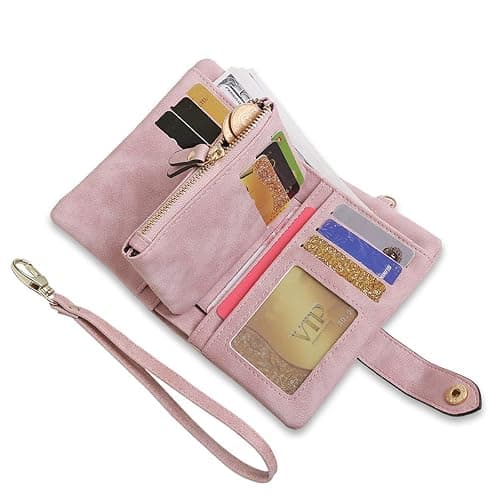 TOPKULL Wallets for Women Bifold Small Rfid Soft Leather Ladies Wallets Trifold Womens Wallets Billfolds Mini Wristlet Clutch Cute Zipper Coin Purse with Wrist Strap thumbnail 5