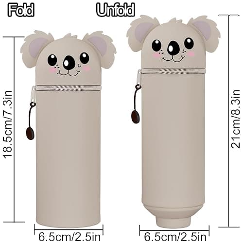 CARxlythic Set of 10 erasable gel pens + Estuche Escolar de 2 en 1 Koala + marcapáginas, Bolígrafo de gel borrable, temperature sensitive, diameter 0.7 mm thumbnail 2