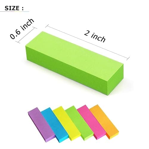 30 Pads 0.6x2 Inch Sticky Notes Flags Tabs Page Markers 6 Bright Color Sticky Index Tabs Page Flags 80 Sheet/Pad thumbnail 3