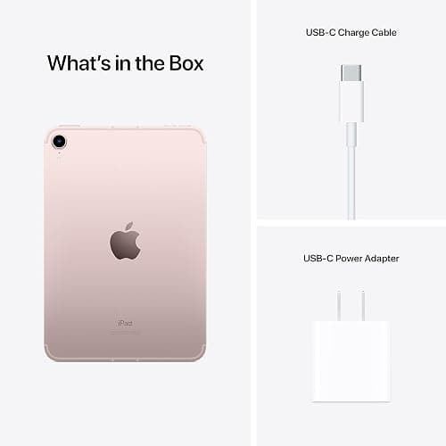 Apple iPad mini (6th Generation): A15 Bionic, 8.3-inch Liquid Retina Display, 64GB, Wi-Fi 6 + 5G Cellular, 12MP front/12MP Back Camera, Touch ID, All-Day Battery Life – Pink thumbnail 6