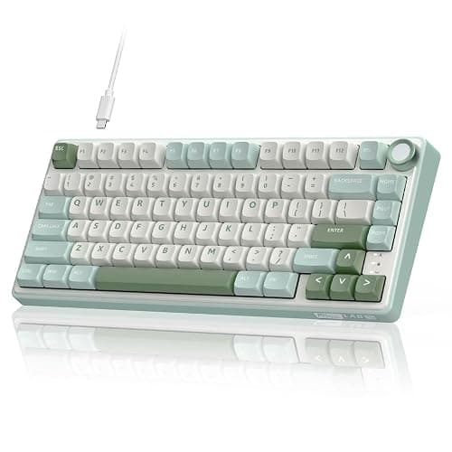 RK ROYAL KLUDGE R75 Mechanical Keyboard Wired with Volume Knob, 75% Keyboard Gasket Mounted, Hot Swappable, Creamy Sound, MDA Profile, PBT Keycaps - Image 1