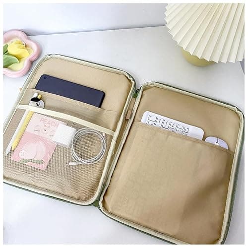 Tooe Gingham Puffy Laptop Sleeve 11-13 Inch Y2K Coquette Carrying Laptop Bag Fairycore Cover Pouch Sleeve Computer Liner Bag (11 inch,Green) thumbnail 5