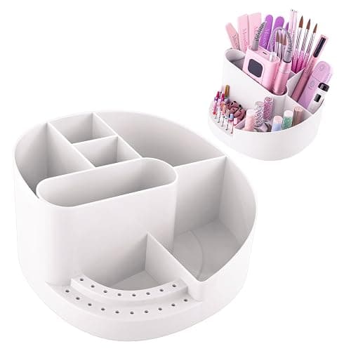 MelodySusie Nail Art Tools Storage Box, Sturdy Large Capacity and Compatible with 3/32" Nail Drill Bits, Nail Drill Holder for Nail Station,Salon & Home, Mothers Day Gifts, White - Image 1