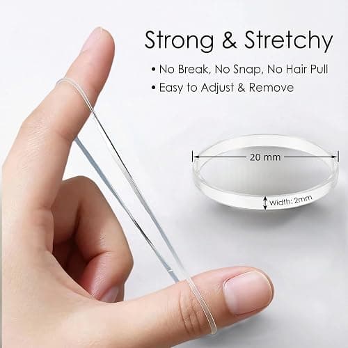 EAONE Clear Elastic Hair Rubber Bands, 1500pcs No Damage Mini Hair Ties Small Tiny Ponytail Holder, Hairstyling Accessories for Women Girls, 20mm in Diameter and 2mm in Width thumbnail 2
