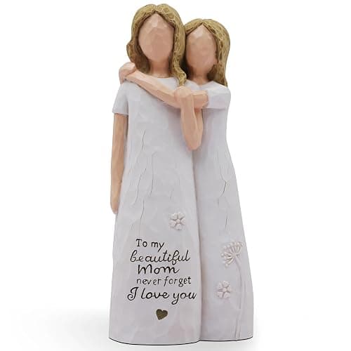 AcowSpt Mom Birthday Gift from Daughter - Mother Daughter Sculpted Hand-Painted Figurine - Image 1