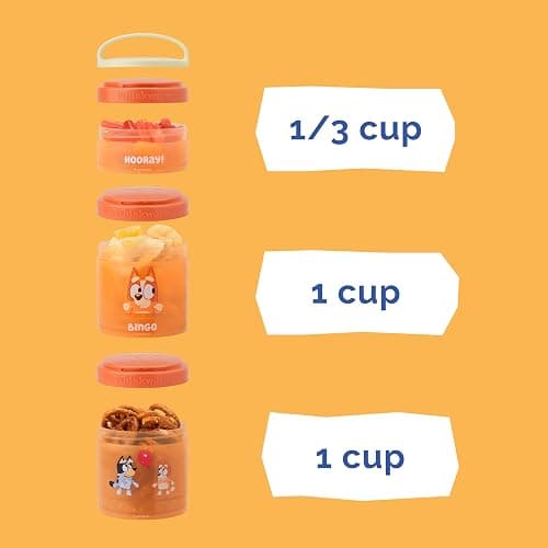 Whiskware Bluey Stackable Snack Containers for Kids and Toddlers, 3 Stackable Snack Cups for School and Travel, Bluey and Bingo, Hooray(Pack of 1) thumbnail 4