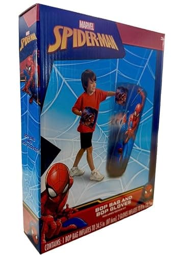 Spiderman Spider-Man Inflatable Bop Bag & Bop Gloves Set Kids Punching Bag with Gloves, Freestanding Superhero Blow Up Bouncing Boxing Bag for Exercise, Durable Heavy Duty Indoor and Outdoor - 34.5" thumbnail 2