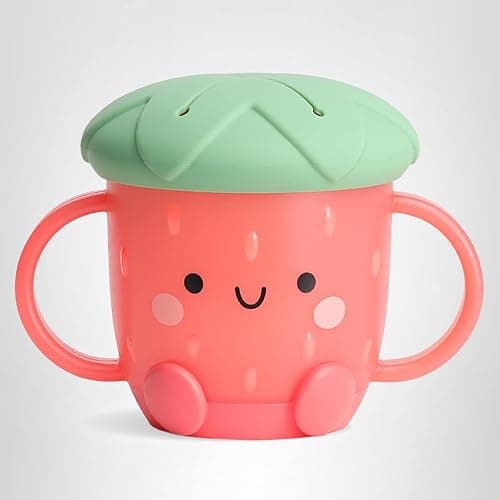 Itzy Ritzy Toddler Snack Cup - Spill-Proof Snack Cup for Toddlers with Soft Silicone Lid for Easy Food Access - Easy-To-Hold Kids Snacks Container With Handles - Ideal for 12 months & Up (Strawberry) thumbnail 8