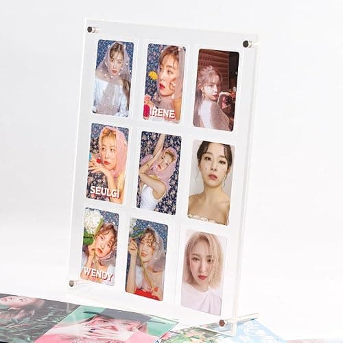 Baskiss Standing Card Holder, Ultra Clear Acrylic Display, 66 x 91 mm Trading Cards Cases Protectors for Kpop Photocard Sports Baseball Basketball Photo Showcase with Screws (9Cards) thumbnail 2