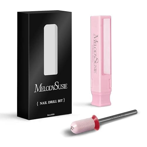 MelodySusie Ceramic Nail Drill Bit, 3/32'' Smooth Round Top Large Barrel Bits, Suitable for Manicure Pedicure Cuticle Gel Polishing, Beginners Bits, Pink, Series Bit-S, Fine thumbnail 8