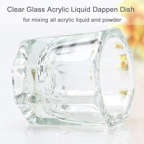 Bulex 2 Pack Dappen Dish Cups for Nail Art Acrylic Liquid - Clear Glass Nail Monomer Liquid Bowl Dampen Dish Acrylic Powder Holder, Acrylic Glass Jar for Nails thumbnail 3