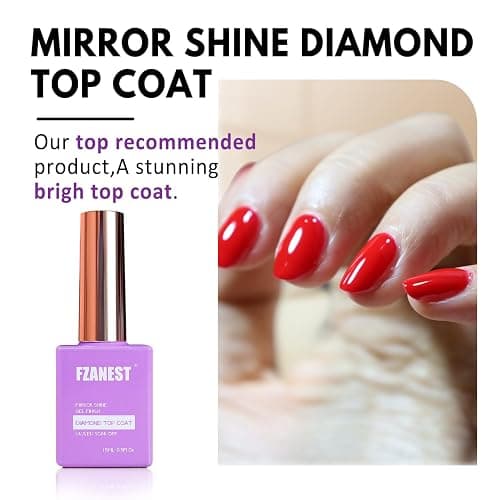 FZANEST Hema Tpo-Free Rubber Builder Gel Base Coat and Diamond Top Coat Gel Nail Polish Set Long Lasting Ultra Shine Top and Base for Nail Strengthener Extension Protection Repair Building Aprex thumbnail 4