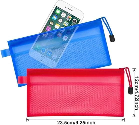 JM-capricorns 36pcs 9 x 4-1/2 inches Waterproof Plastic Double Layer Zipper File Bags Invoice pouches Bill Bag Pencil Pouch Pen Bag (8 Color) - 36pcs Zipper File Bags thumbnail 2