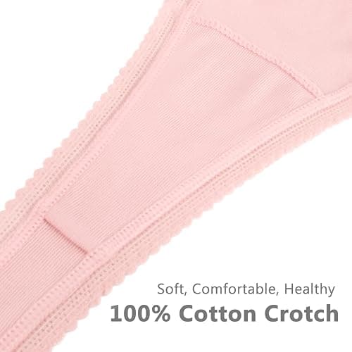 voenxe Seamless Thong for Women,No Show Lace Underwear,Ladies Breathable Comfort Panties Soft Laser Cut Undies,Tanga,5-Pack thumbnail 6
